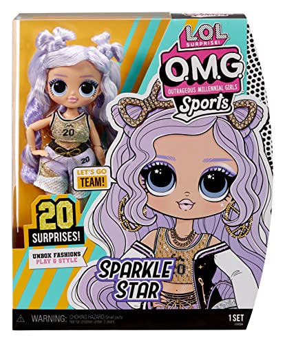 L.O.L. Surprise! OMG Sports Fashion Doll Sparkle Star with 20 Surprises Including GoSporty-Chic Fashion Outfit and Accessories, Holiday Toy Playset, Great Gift for Kids Girls Boys 4 5 6+ Years