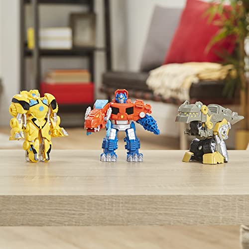 Playskool Transformers Primal Team-Up 3-Pack with Optimus Prime,Bumblebee,and Grimlock Converting Dinosaur Figures,4.5-Inch (Amazon Exclusive)