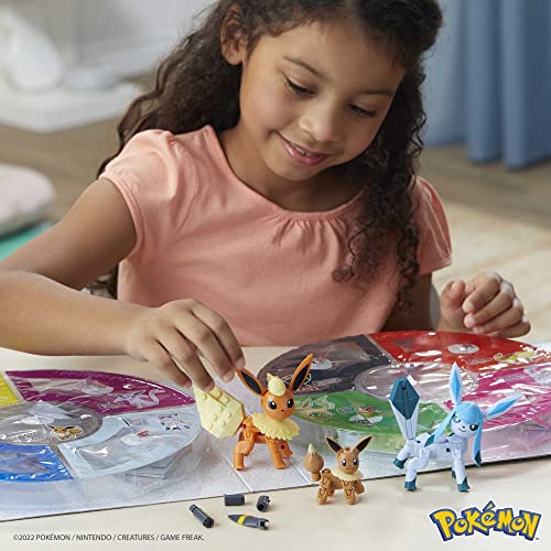 MEGA Pokemon Action Figure Building Toys for Kids, Every Eevee Evolution with 470 Pieces, 9 Poseable Characters