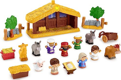 Fisher-Price Little People Toddler Toy Nativity Set with Music Lights and 18 Pieces for Christmas Play Ages 1+ years