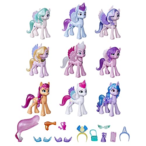 My Little Pony: A New Generation Movie Royal Gala Collection Toy for Kids - 9 Pony Figures, 13 Accessories, Poster (Amazon Exclusive)