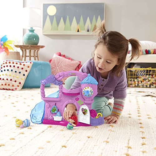 Fisher-Price Disney Princess Toddler Toy Little People Play & Go Castle Portable Playset with Ariel & Cinderella Figures for Ages 18+ Months