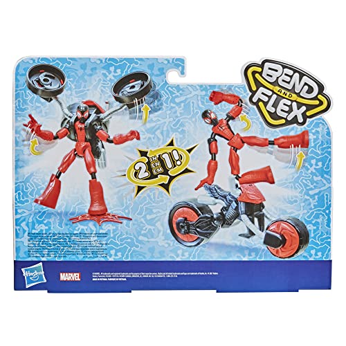 Spider-Man Marvel Bend and Flex, Flex Rider Action Figure and 2-in-1 Motorcycle for Kids Ages 4 and Up