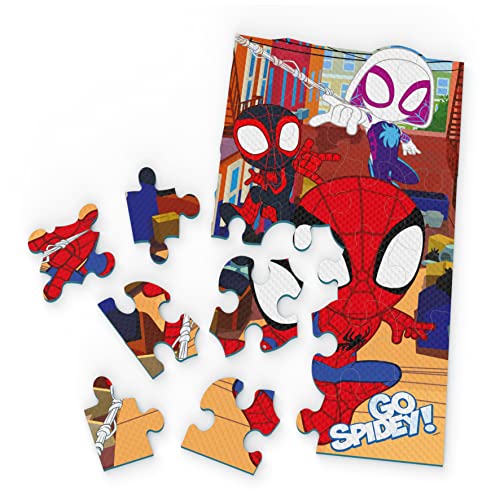 Marvel, 25-Piece Jigsaw Foam Squishy Puzzle Go Spidey! for Kids Ages 4 and up