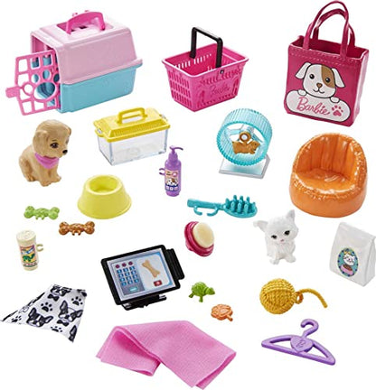 Barbie Doll and Playset, Pet Boutique with 4 Pets, Color-Change Grooming Feature and 20+ Themed Accessories