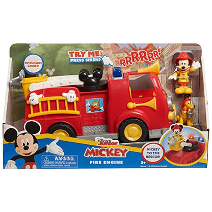 Disney Mickey Mouse Mickey’s Fire Engine, Figure and Vehicle Playset, Lights and Sounds, Officially Licensed Kids Toys for Ages 3 Up, Gifts and Presents