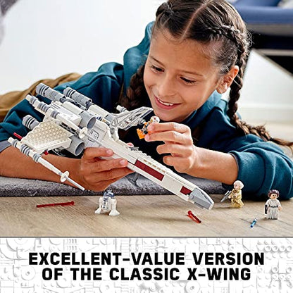 LEGO Star Wars Luke Skywalker's X-Wing Fighter 75301 Building Toy Set - Princess Leia Minifigure, R2-D2 Droid Figure and Jedi Spaceship .