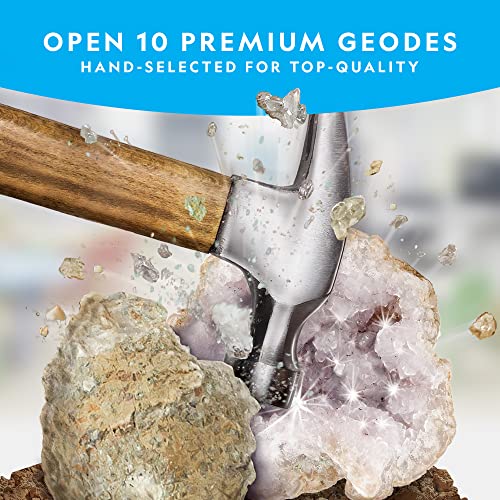 NATIONAL GEOGRAPHIC Break Open 10 Premium Geodes - Includes Goggles and Display Stands