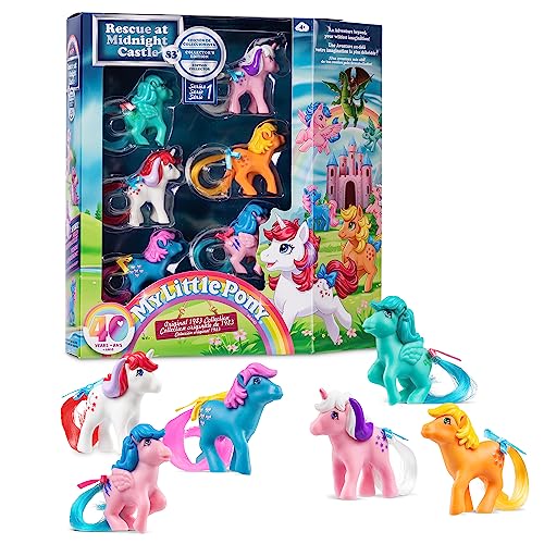 My Little Pony 40th Anniversary 2" Figure Collector Pack - Rescue at Midnight Castle - 6 Pack, Figures Included! Bow Tie, Firefly, Applejack, Moondancer, Twilight, & Medley