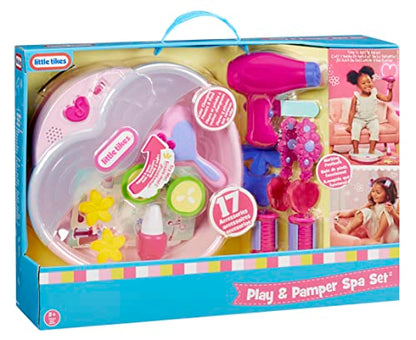 Little Tikes Play & Pamper Spa Set with 17 Accessories, Pretend Play Beauty Set.