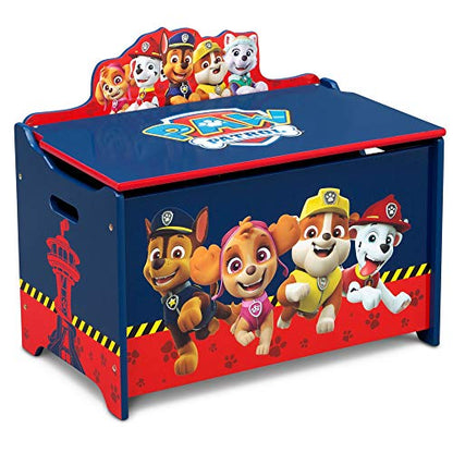 Delta Children Kids Easel and Play Station – Ideal for Arts & Crafts, Homeschooling and More, Nick Jr. PAW Patrol - Greenguard Gold Certified, Drawing & Deluxe Toy Box, PAW Patrol