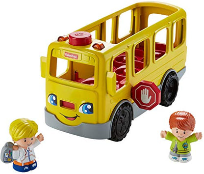 Little People Musical Toddler Toy Sit With Me School Bus with Lights Sounds & 2 Figures for Ages 1+ Years,Brown