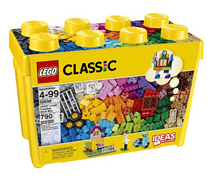 LEGO Classic Large Creative Brick Box 10698 Building Toy Set for Back to School, Toy Storage Solution for Classrooms, Interactive Building Toy for Kids, Boys, and Girls