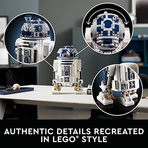 LEGO Star Wars R2-D2 75308 Droid Building Set for Adults, Collectible Display Model with Luke Skywalker’s Lightsaber