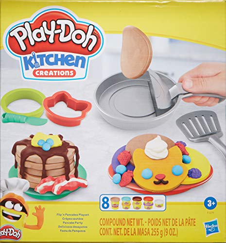 Play-Doh Kitchen Creations Flip 'n Pancakes Playset with 14 Play Kitchen Accessories . 3 and Up