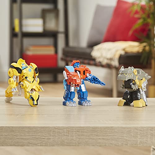 Playskool Transformers Primal Team-Up 3-Pack with Optimus Prime,Bumblebee,and Grimlock Converting Dinosaur Figures,4.5-Inch (Amazon Exclusive)