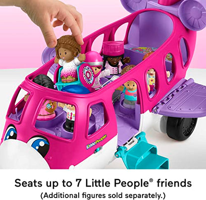 Fisher-Price Little People Barbie Toddler Toy Little Dream Plane with Lights Music & Figures for Pretend Play Ages 18+ Months