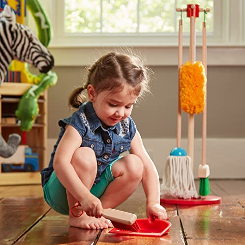 Melissa & Doug Let's Play House Dust! Sweep! Mop! 6 Piece Pretend Play Set - Kids Broom And Mop Set For Ages 3+