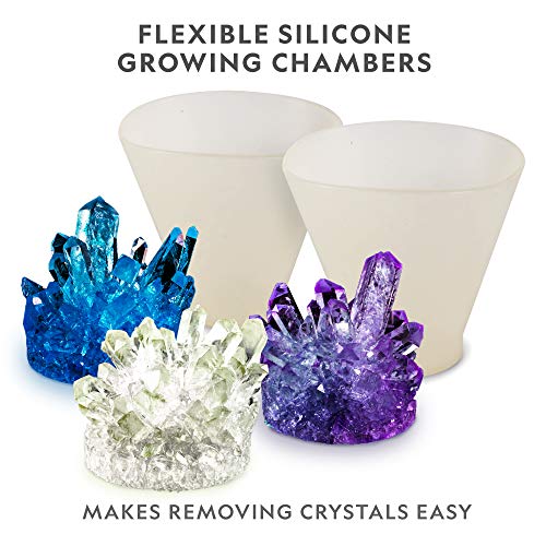 NATIONAL GEOGRAPHIC Mega Crystal Growing Kit for Kids – Grow 6 Vibrant Crystals Fast (3-4 Days), with Light-Up Display Stand and Real Gemstones, Crystal Making Science Kit (Amazon Exclusive)