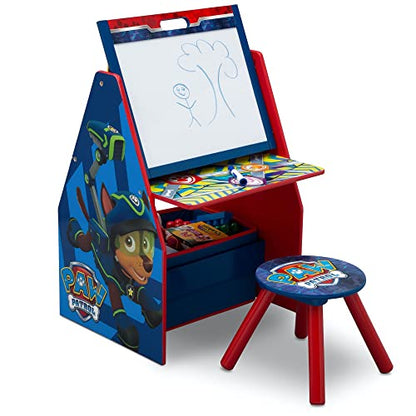 Delta Children Kids Easel and Play Station – Ideal for Arts & Crafts, Homeschooling and More, Nick Jr. PAW Patrol - Greenguard Gold Certified, Drawing & Deluxe Toy Box, PAW Patrol