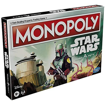 Monopoly: Star Wars Boba Fett Edition Board Game for Kids Ages 8+, Inspired by The Star Wars Movies and The Mandalorian TV Series