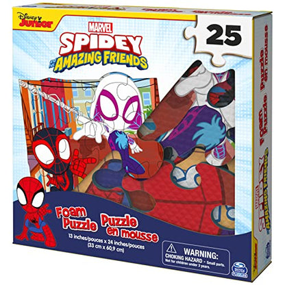 Marvel, 25-Piece Jigsaw Foam Squishy Puzzle Go Spidey! for Kids Ages 4 and up