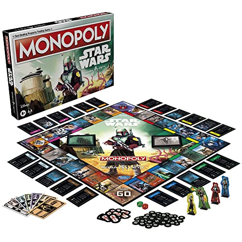 Monopoly: Star Wars Boba Fett Edition Board Game for Kids Ages 8+, Inspired by The Star Wars Movies and The Mandalorian TV Series