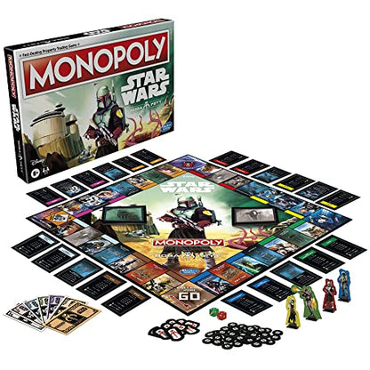 Monopoly: Star Wars Boba Fett Edition Board Game for Kids Ages 8+, Inspired by The Star Wars Movies and The Mandalorian TV Series