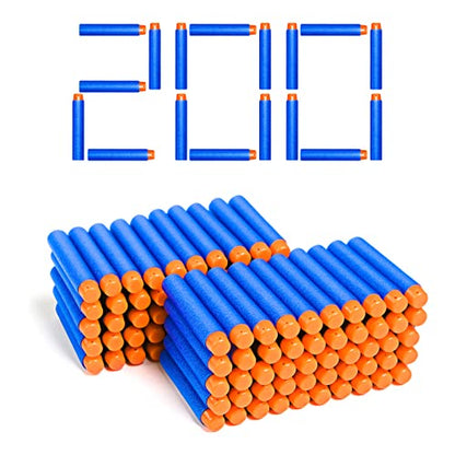 200 Nerf N Strike Blaster Compatible Dart Bullets, Compatible with All Elite 2.0 Series Blasters Blue