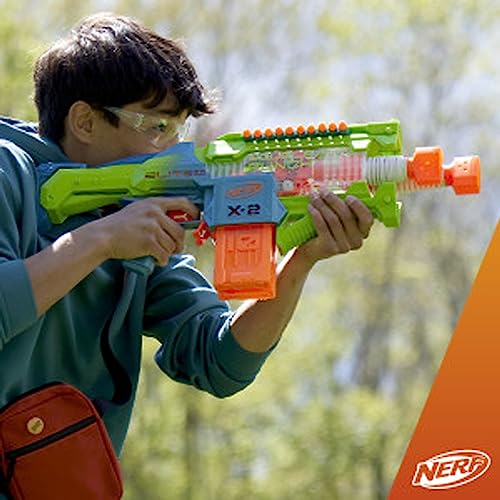 Nerf Elite 2.0 Double Punch Motorized Dart Blaster, Rapid Alternating Barrels, 50 Nerf Elite Darts, 2X 10-Dart Clips, Ages 8 & Up