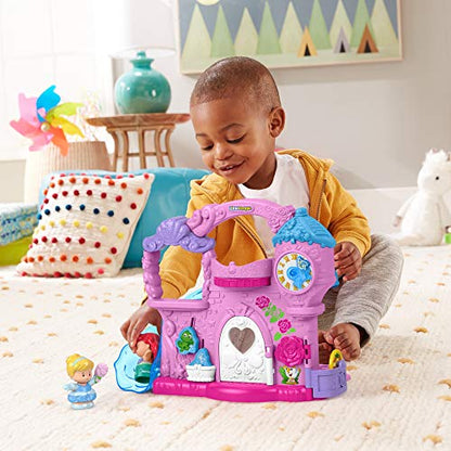 Fisher-Price Disney Princess Toddler Toy Little People Play & Go Castle Portable Playset with Ariel & Cinderella Figures for Ages 18+ Months