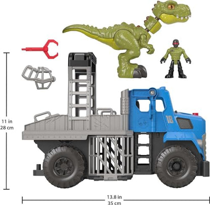 Fisher-Price Imaginext Jurassic World Dominion Break Out Dino Hauler Vehicle with T. rex Dinosaur 5-Piece Playset for Ages 3+ Years