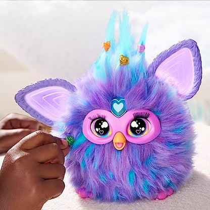 Furby Purple, 15 Fashion Accessories, Interactive Plush Toys for 6 Year Old Girls & Boys & Up, Voice Activated Animatronic