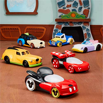 Hot Wheels Disney Character Cars, 6-Pack 1:64 Scale Toy Cars in Collectible Packaging: Mickey, Minnie, Pluto, Daisy, Donald & Goofy