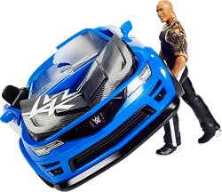 WWE Slam Mobile Wrekkin Vehicle Breakaway Car with WWE the Rock, for 6-Inch Action Figure