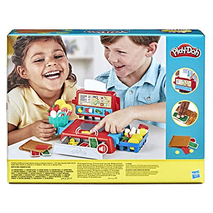 Play-Doh Cash Register with Fun Sounds, Play Food Accessories, and 4 Non-Toxic Colors. 3 & up.