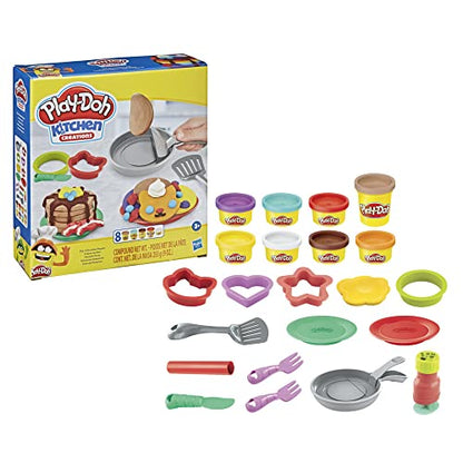 Play-Doh Kitchen Creations Flip 'n Pancakes Playset with 14 Play Kitchen Accessories . 3 and Up