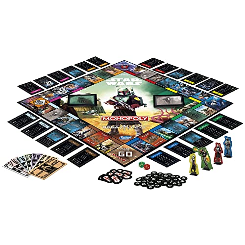 Monopoly: Star Wars Boba Fett Edition Board Game for Kids Ages 8+, Inspired by The Star Wars Movies and The Mandalorian TV Series