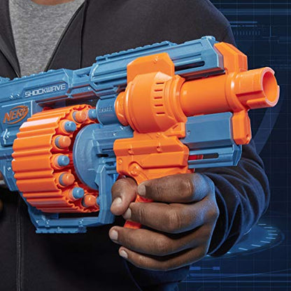 Nerf Elite 2.0 Shockwave RD-15 Dart Blaster, 30 Nerf Elite Darts, 15-Dart Rotating Drum, for 8 & up