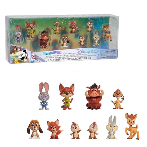 Disney D100 Celebration Figure Pack - Furry Friendships, Kids Toys for Ages 3 Up