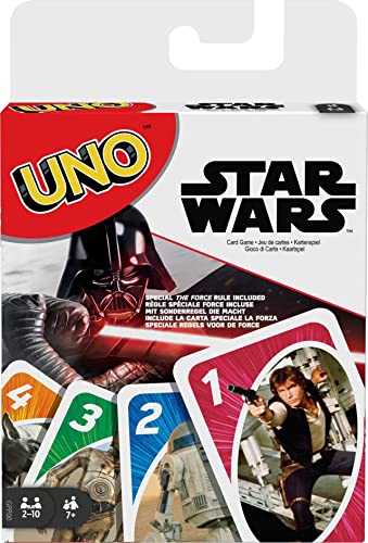 Mattel Games UNO Star Wars Card Game for Kids & Family with Themed Deck & Special Rule, 2-10 Players