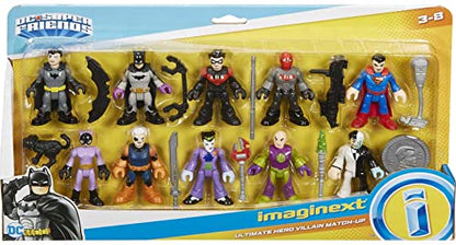 Fisher-Price Imaginext DC Super Friends Batman Figure Multipack, Ultimate Hero Villain Match-Up, 10 Characters & 10 Accessories for Ages 3+ Years (Amazon Exclusive)