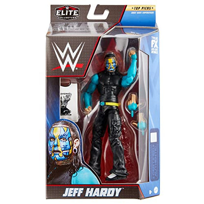 WWE Jeff Hardy Top Picks Elite Collection Action Figure with Accessories, 6-inch Posable Collectible Gift for WWE Fans Ages 8 Years Old & Up