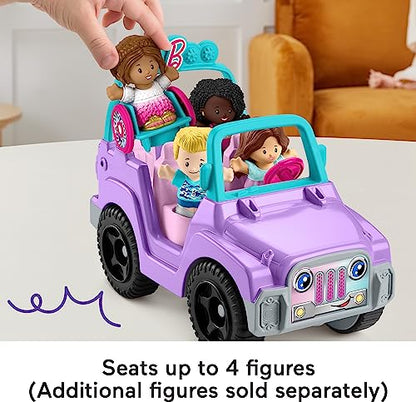 Little People Barbie Toy Car Beach Cruiser with Music Sounds and 2 Figures for Pretend Play Ages 18+ Months