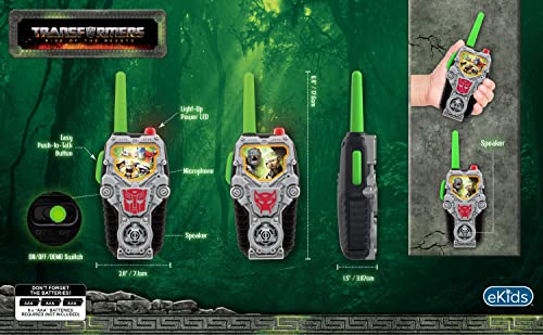 eKids Transformers Toy Walkie Talkies for Kids, Light-Up Indoor and Outdoor Toys for Kids and Fans of Transformers Toys