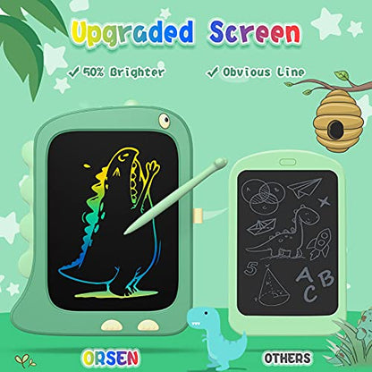 ORSEN LCD Writing Tablet Toys, 8.5 Inch Doodle Board Drawing Pad Gifts for Kids, Dinosaur Drawing Board for Christmas Birthday Gift for Toddler Boys Girls 2 3 4 5 6 Years Old-Green