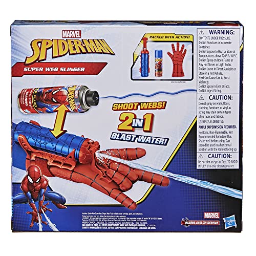 Marvel Spider-Man Super Web Slinger, 2-In-1 Shoots Webs or Water. 5 and Up