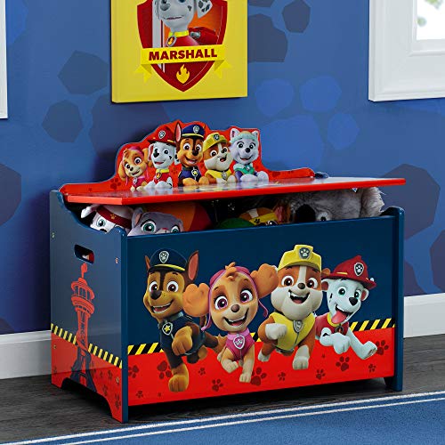 Delta Children Kids Easel and Play Station – Ideal for Arts & Crafts, Homeschooling and More, Nick Jr. PAW Patrol - Greenguard Gold Certified, Drawing & Deluxe Toy Box, PAW Patrol