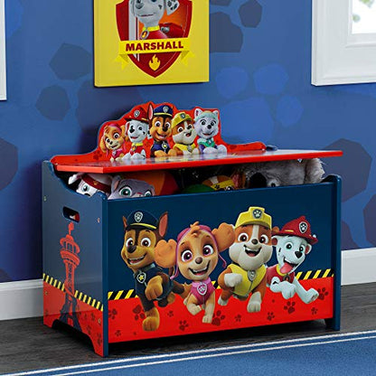 Delta Children Kids Easel and Play Station – Ideal for Arts & Crafts, Homeschooling and More, Nick Jr. PAW Patrol - Greenguard Gold Certified, Drawing & Deluxe Toy Box, PAW Patrol