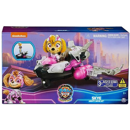 Paw Patrol: The Mighty Movie, Airplane Toy with Skye Mighty Pups Action Figure, Lights and Sounds, Kids Toys for Boys & Girls 3+